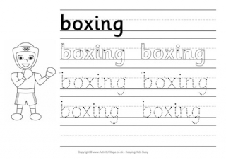 Boxing Handwriting Worksheet
