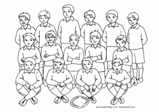 Boys Rugby Team Colouring Page