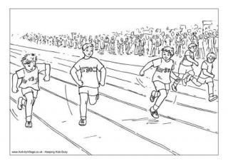 Boys Sprint Colouring Page