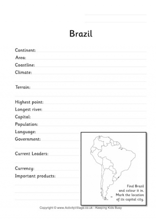 Brazil Fact Worksheet