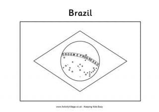 Brazil Flag Colouring Page