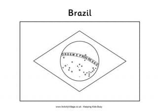 Brazil Flag Colouring Page