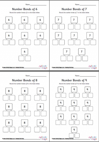 Break It Up Number Bond Charts