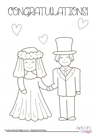 Bride And Groom Colouring Page 1