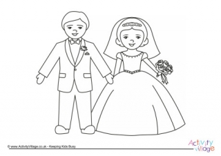 Bride and Groom Colouring Page 2