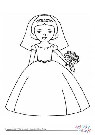 Bride Colouring Page