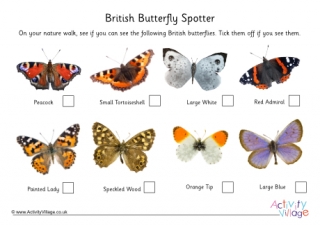 British Butterfly Spotter Sheet