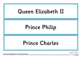 British Royal Family Word Cards
