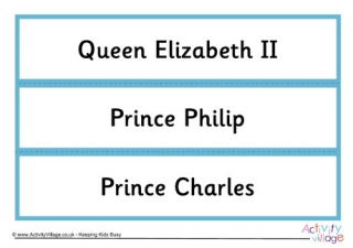 British Royal Family Word Cards