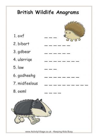 British Wildlife Anagrams