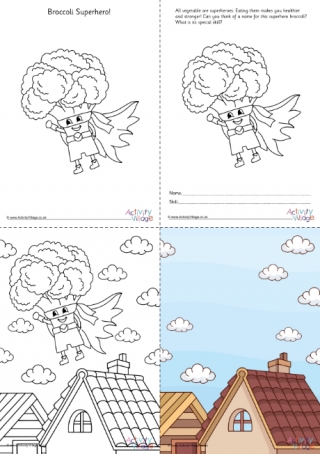 Broccoli Superhero Colouring Set