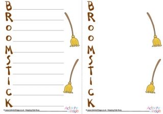 Broomstick Acrostic Poem Printable