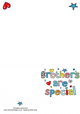 Brothers are Special Card