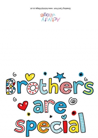 Brothers Are Special Card