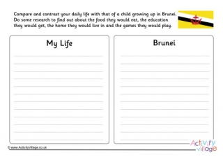 Brunei Compare and Contrast Worksheet
