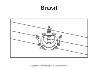 Brunei Flag Colouring Page