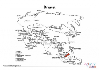 Brunei on Map of Asia
