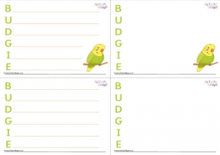 Budgie Acrostic Poem Printable