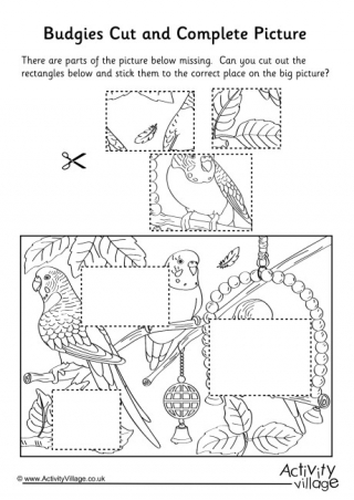 Budgies Cut And Complete The Picture