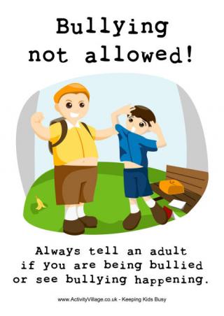 Bullying Not Allowed Poster