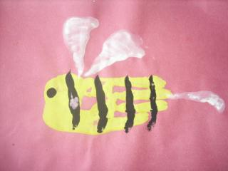 Bumble Bee Handprint Painting