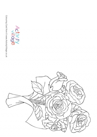 Bunch of Roses Colouring Card