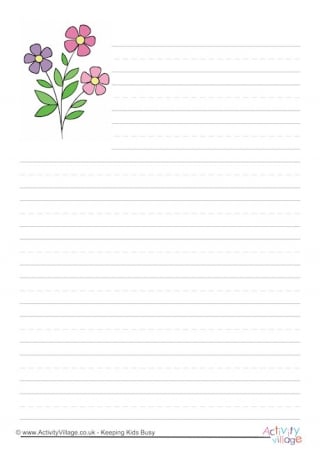 Bunch of Spring Flowers Writing Paper
