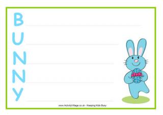 Bunny Acrostic Poem Printables