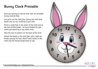 Bunny Clock Printable