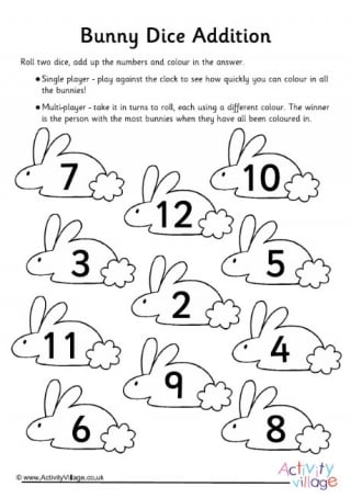 Bunny Dice Addition