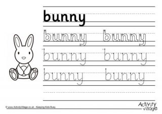 Bunny Handwriting Worksheet