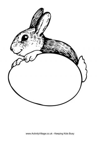 Bunny with Egg Colouring Page 2
