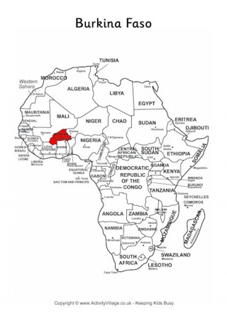 Burkina Faso On Map Of Africa