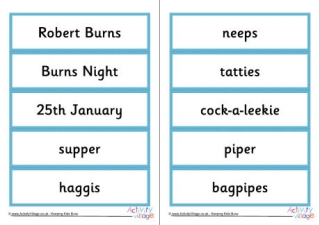 Burns Night Word Cards