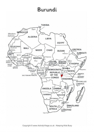 Burundi On Map Of Africa