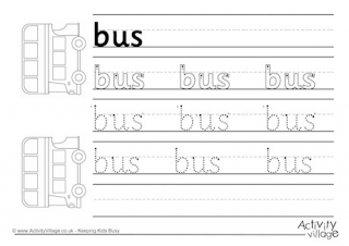 Bus Handwriting Worksheet 2