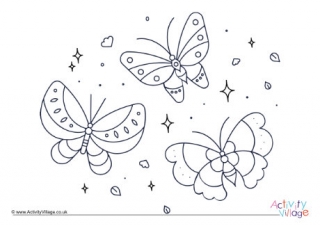 Butterflies Colouring Page