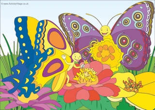 Butterflies Scene Poster
