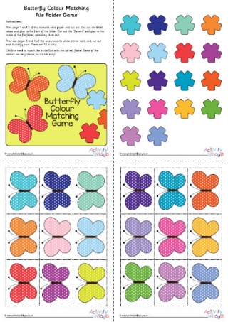 Butterfly Colour Matching File Folder Game