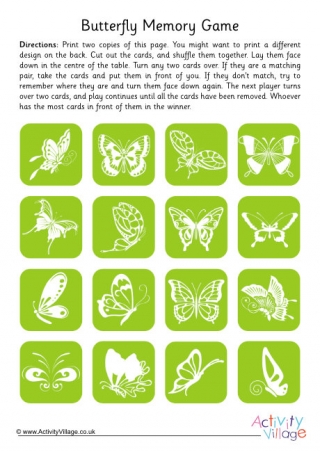 Butterfly Memory Game