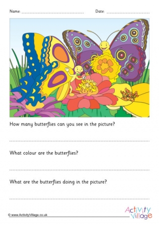 Butterfly Picture Comprehension