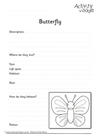 Butterfly Worksheet