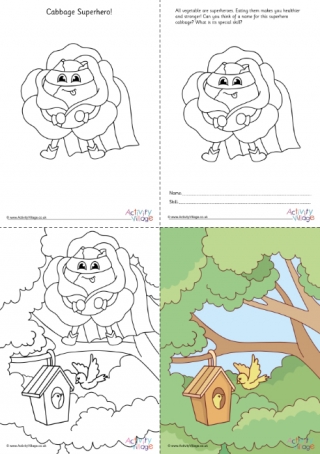 Cabbage Superhero Colouring Set