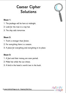 Caesar Cipher Challenge Solutions