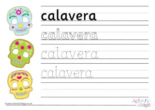 Calavera Handwriting Worksheet