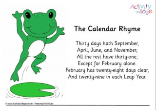 Calendar Rhyme Poster