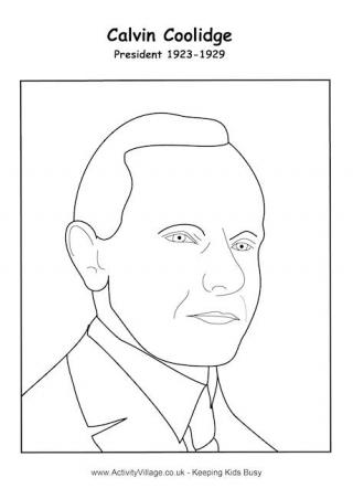 Calvin Coolidge Colouring Page