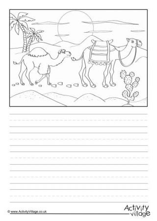 Camels Scene Story Paper