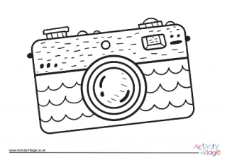 Camera Colouring Page