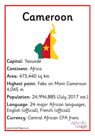 Cameroon Facts Poster
